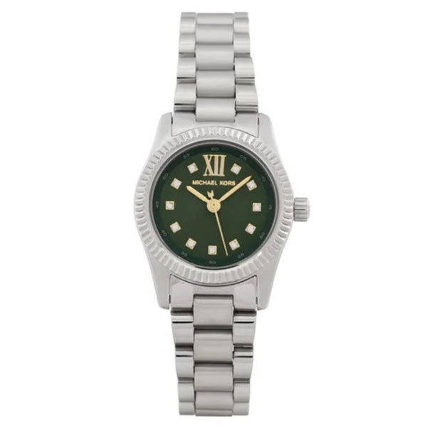 Γυναικείο ρολόι Michael Kors Lexington MK7580 με ασημί μπρασελέ και πράσινο καντράν