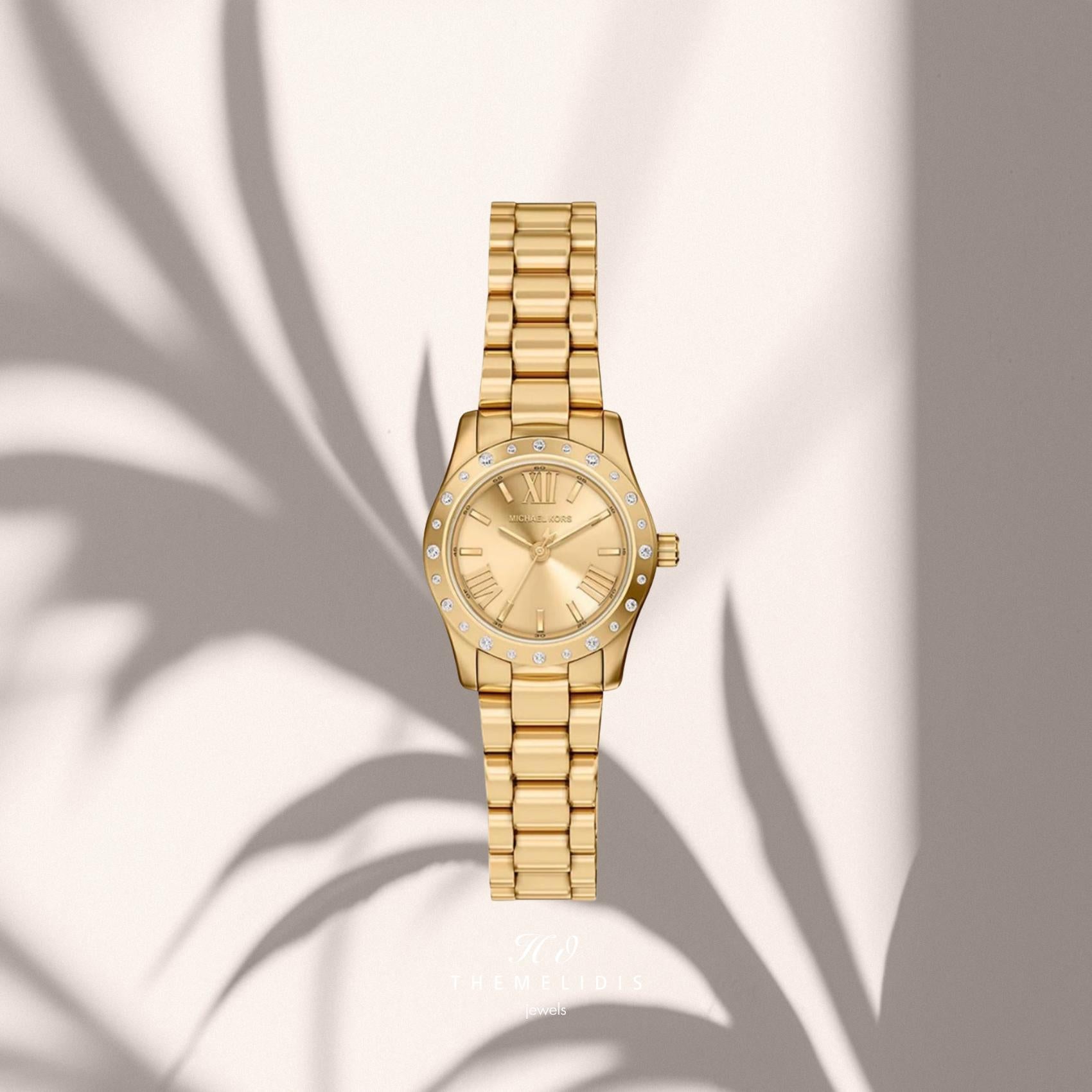 Γυναικείο ρολόι Michael Kors Lexington Set MK4992SET με χρυσό μπρασελέ, χρυσό καντράν 26mm με στεφάνι ζιργκόν