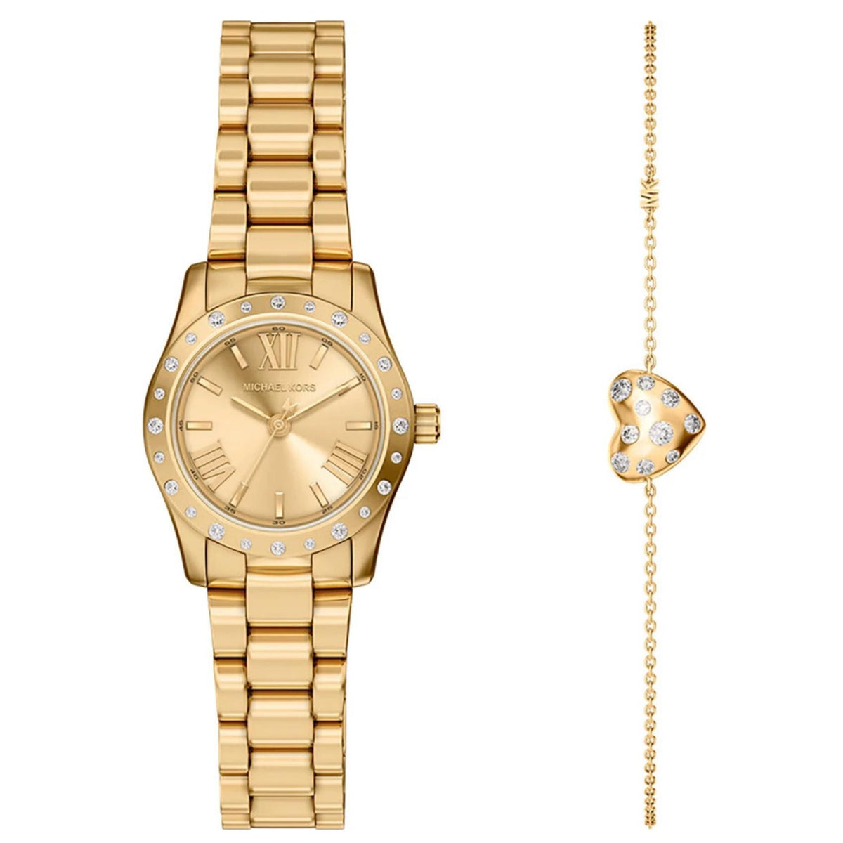 Γυναικείο σετ Michael Kors Lexington MK4992SET με χρυσό ρολόι και βραχιόλι με ζιργκόν