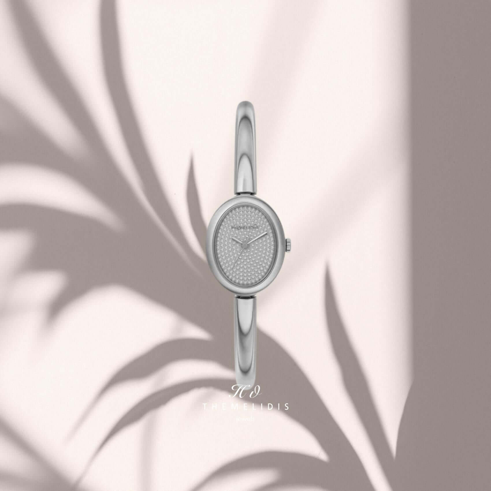 Γυναικείο ρολόι Michael Kors Maude MK7595 με ασημί μπρασελέ από ανοξείδωτο ατσάλι και ασημί καντράν 21mm.