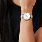 Ρολόι Michael Kors Pyper MK4918 Με Δίχρωμο Μπρασελέ & Λευκό Καντράν