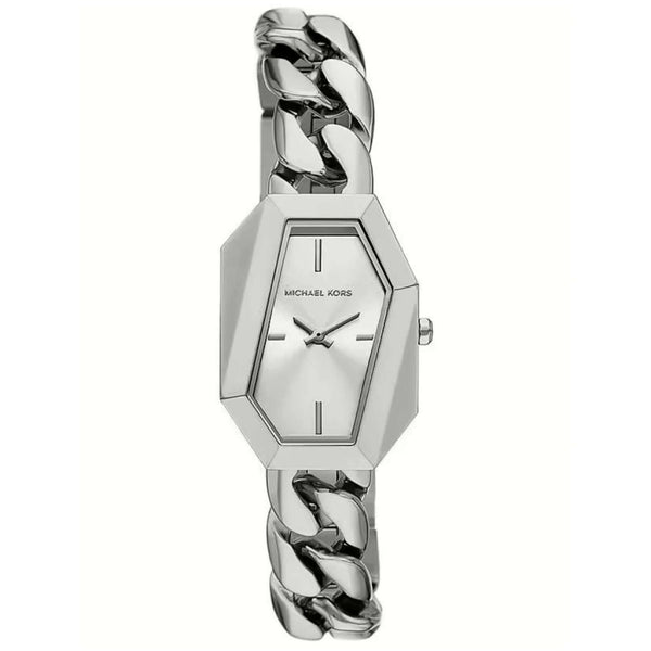 Γυναικείο ρολόι Michael Kors Suri MK4879 με ασημί ατσάλινο μπρασελέ και ασημί καντράν σε τετράγωνο σχήμα 24 mm.