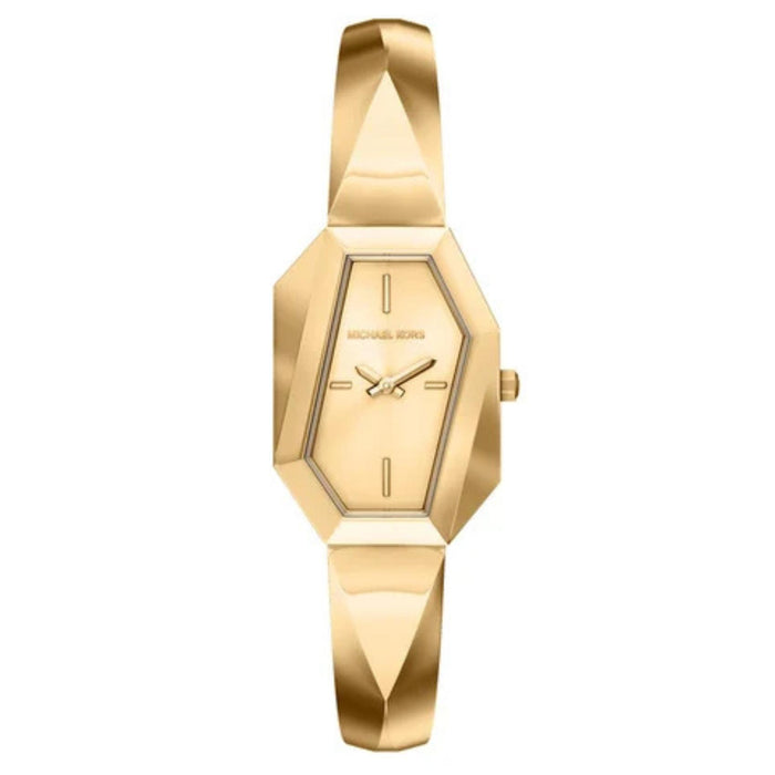 Γυναικείο ρολόι Michael Kors Suri MK7589 με χρυσό μπρασελέ, χρυσό καντράν και τετράγωνο πλαίσιο 24mm.