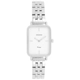 Γυναικείο ρολόι Oozoo Vintage C20416 με ασημί ατσάλινο μπρασελέ, λευκό καντράν και κάσα 24x28mm, με quartz μηχανισμό και κρύσταλλο ορυκτού ειδικής σκλήρυνσης