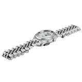 Πλάγια όψη από γυναικείο ρολόι Roamer Cassandra Diamond 626847-41-89-20 με ασημί μπρασελέ από ανοξείδωτο ατσάλι.