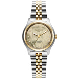 Γυναικείο ρολόι Roamer Cassandra Diamond 626847-47-39-20 με δίχρωμο ατσάλινο μπρασελέ, καφέ φίλντισι καντράν και κάσα 31 mm.
