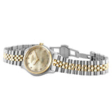 Καντράν από γυναικείο ρολόι Roamer Cassandra Diamond 626847-47-39-20 σε καφέ φίλντισι με κάσα 31 mm.
