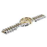 Πλάγια όψη από γυναικείο ρολόι Roamer Cassandra Diamond 626847-47-39-20 με δίχρωμο μπρασελέ από ανοξείδωτο ατσάλι.