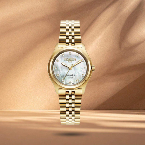 Ρολόι Roamer Cassandra Diamond 626847-48-89-20 Με Χρυσό Μπρασελέ