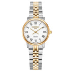 Γυναικείο Ρολόι Roamer Classico 971857-48-25-50 Με Ασημί-Χρυσό Μπρασελέ & Λευκό Καντράν