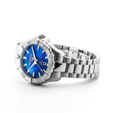 Γυναικείο καταδυτικό ρολόι Roamer Deep Sea 200 Ladies 860844-41-45-20 με ασημί ατσάλινο μπρασελέ και μπλε καντράν 34mm.