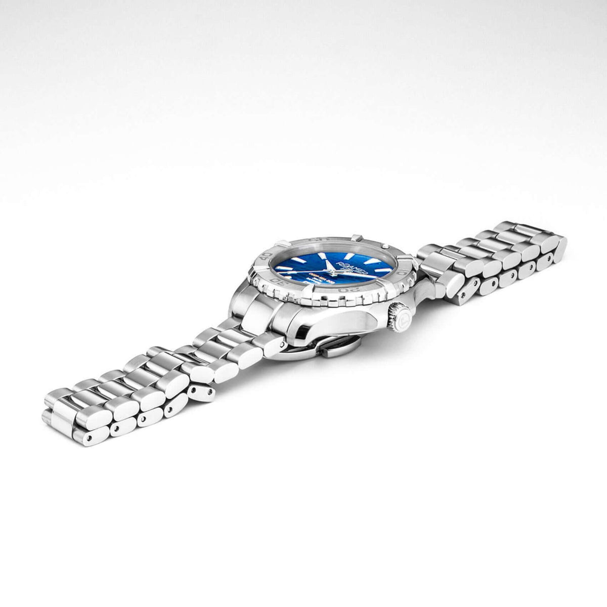 Καταδυτικό ρολόι γυναικείο Roamer Deep Sea 200 Ladies 860844-41-45-20 με ασημί ατσάλινο μπρασελέ και μπλε καντράν διαμέτρου 34mm.