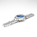 Καταδυτικό ρολόι γυναικείο Roamer Deep Sea 200 Ladies 860844-41-45-20 με ασημί ατσάλινο μπρασελέ και μπλε καντράν διαμέτρου 34mm.