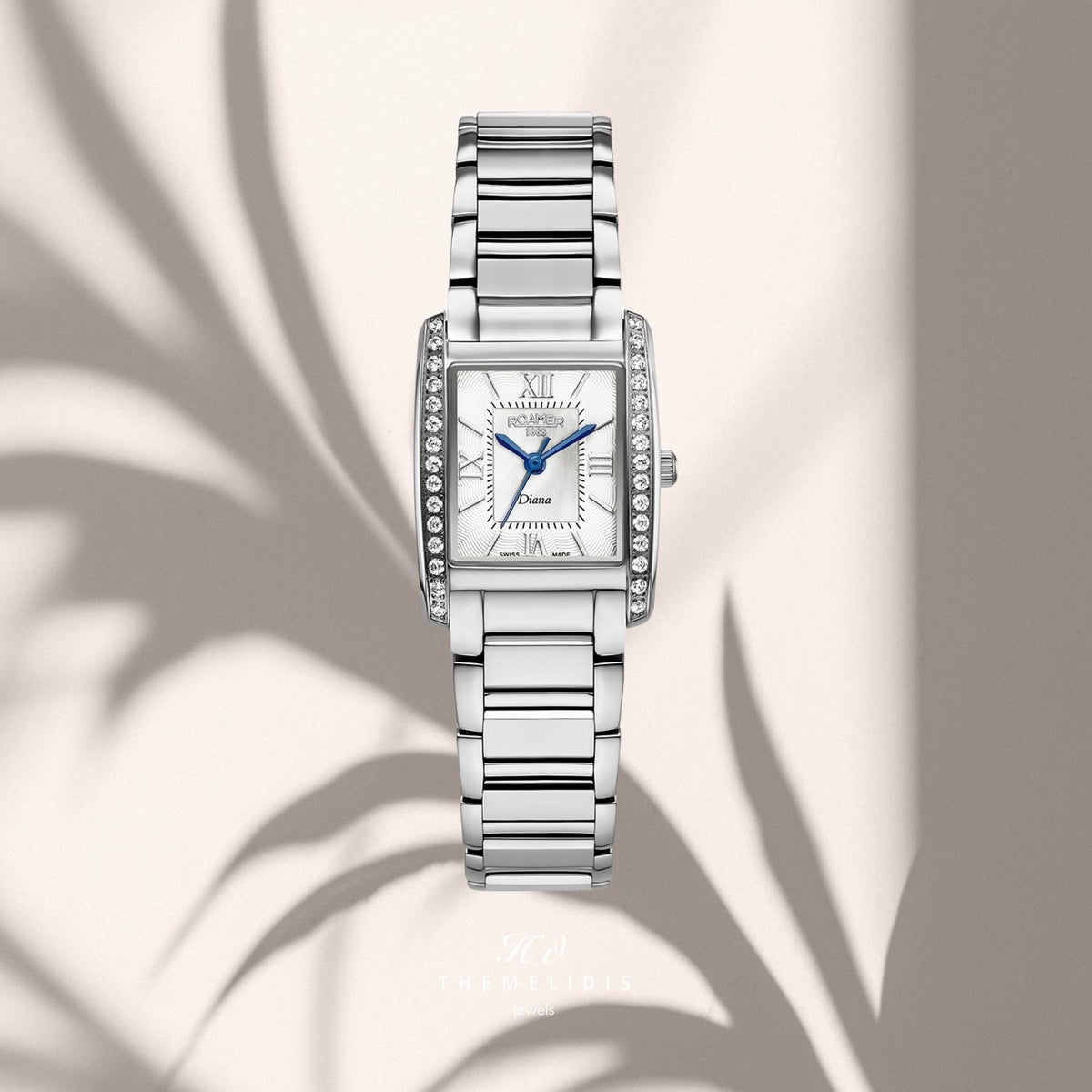 Γυναικείο ρολόι Roamer Diana 869847-41-20-20 με μπρασελέ και λευκό φίλντισι καντράν διαμέτρου 22mm
