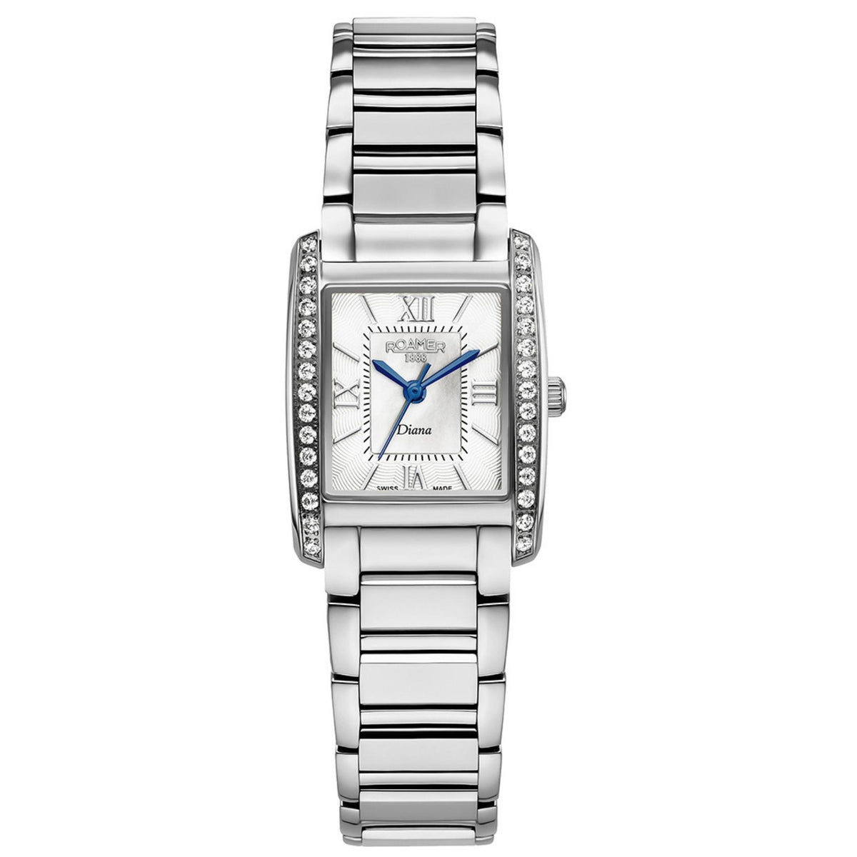 Γυναικείο ρολόι Roamer Diana 869847-41-20-20 με ασημί μπρασελέ και λευκό φίλντισι καντράν