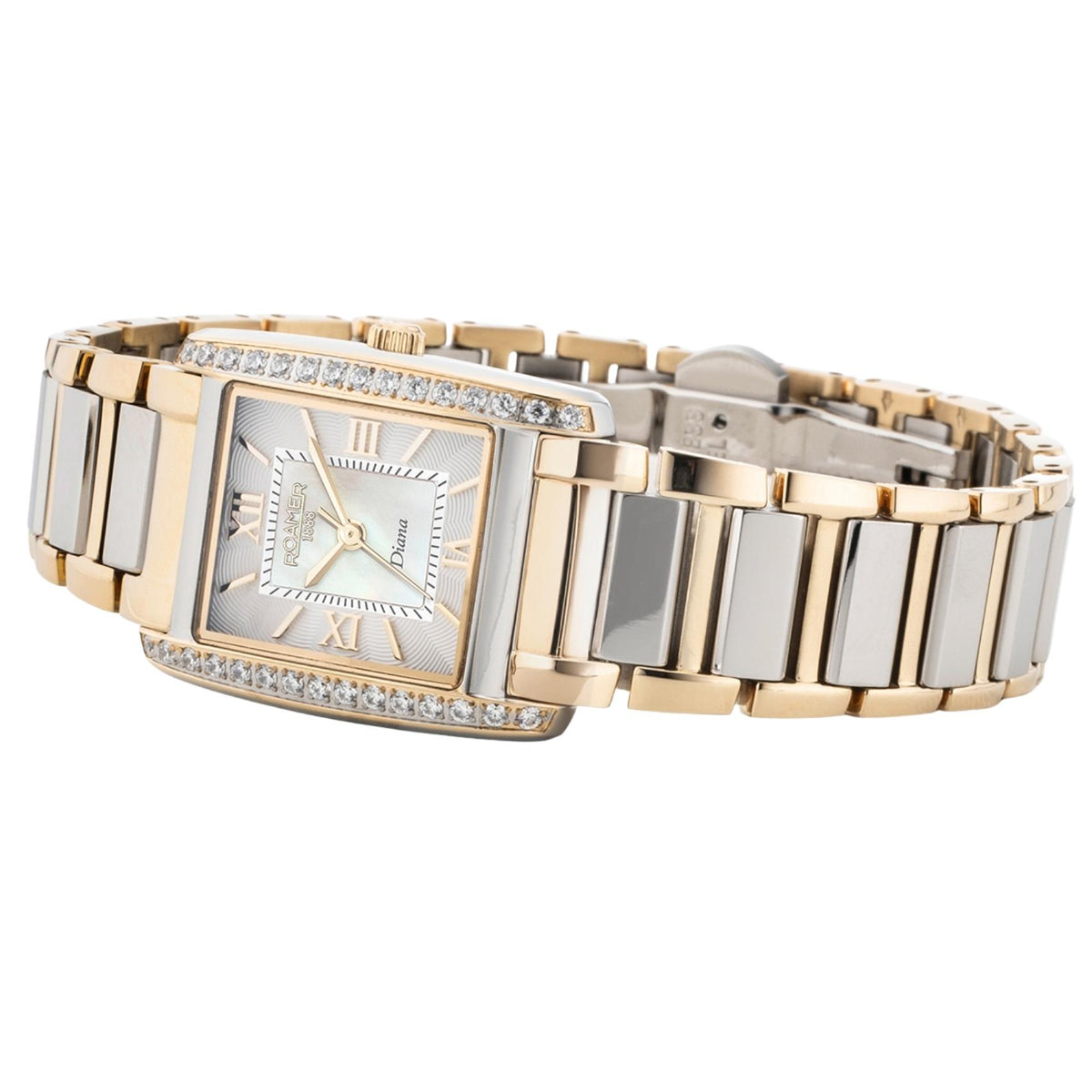 Λευκό φίλντισι καντράν ρολογιού Roamer Diana 869847-47-20-20 διαμέτρου 22mm με λατινικούς αριθμούς
