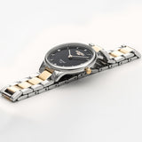 Γυναικείο ρολόι Roamer Eternal 863857-47-55-50 με δίχρωμο ασημί-χρυσό ατσάλινο μπρασελέ & μαύρο καντράν 30mm με διαμάντια.