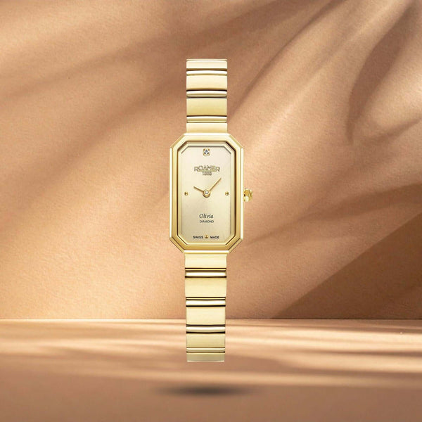 Ρολόι Roamer Olivia Diamond 627845-48-39-20 Με Χρυσό Μπρασελέ