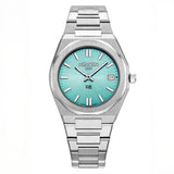 Γυναικείο ρολόι Roamer R8 Ladies 972857-41-05-20 με ασημί ατσάλινο μπρασελέ και τιρκουάζ καντράν διαμέτρου 32mm. 