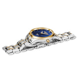 Πλάγια όψη από γυναικείο ρολόι Roamer Venus Diamonds 601857-47-40-20 με δίχρωμο μπρασελέ από ανοξείδωτο ατσάλι.