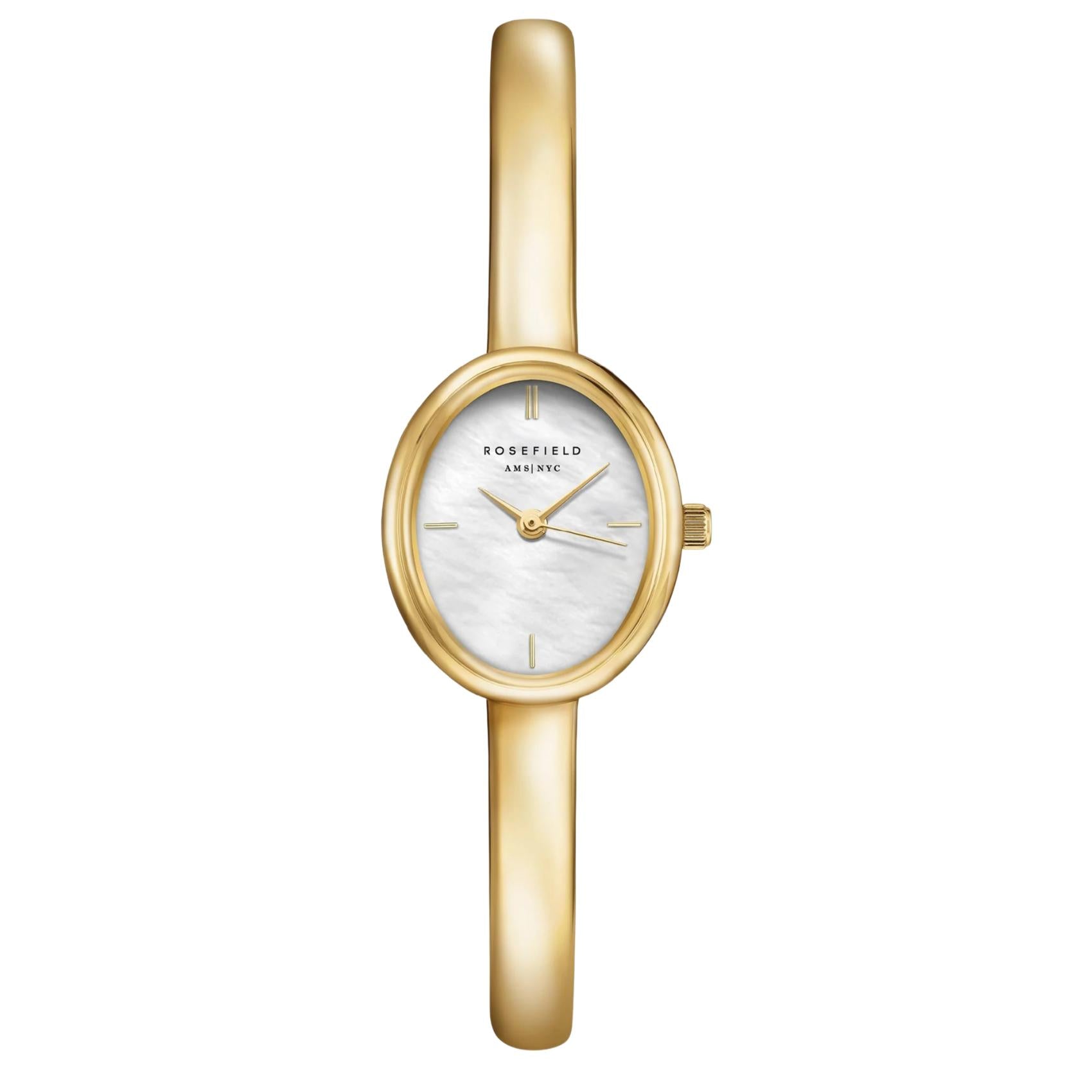 Γυναικείο ρολόι Rosefield Bangle XS STWGSG-ST06 με χρυσό μπρασελέ και λευκό καντράν με εσωτερική διάμετρο 52mm