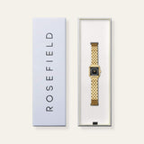 Συσκευασία από γυναικείο ρολόι Rosefield Boxelle Black Crystals Frame BBGSG-B09.