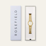 Συσκευασία από γυναικείο ρολόι Rosefield Gaia Creme Gold ORCGSG-OR01.