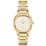 Γυναικείο Ρολόι Rosefield Gaia Creme Gold ORCGSG-OR01 Τετράγωνο Με Χρυσό Μπρασελέ