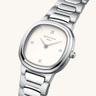 Γυναικείο Ρολόι Rosefield Gaia Creme Silver ORCSSS-OR02 Τετράγωνο Με Aσημί Μπρασελέ