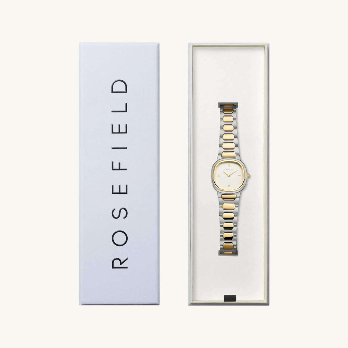 Συσκευασία από γυναικείο ρολόι Rosefield Gaia Creme Duotone ORCDSD-OR03.