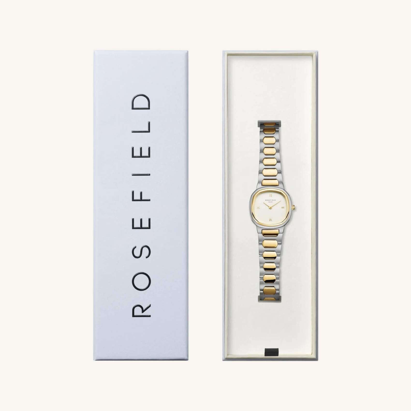 Συσκευασία από γυναικείο ρολόι Rosefield Gaia Creme Duotone ORCDSD-OR03.