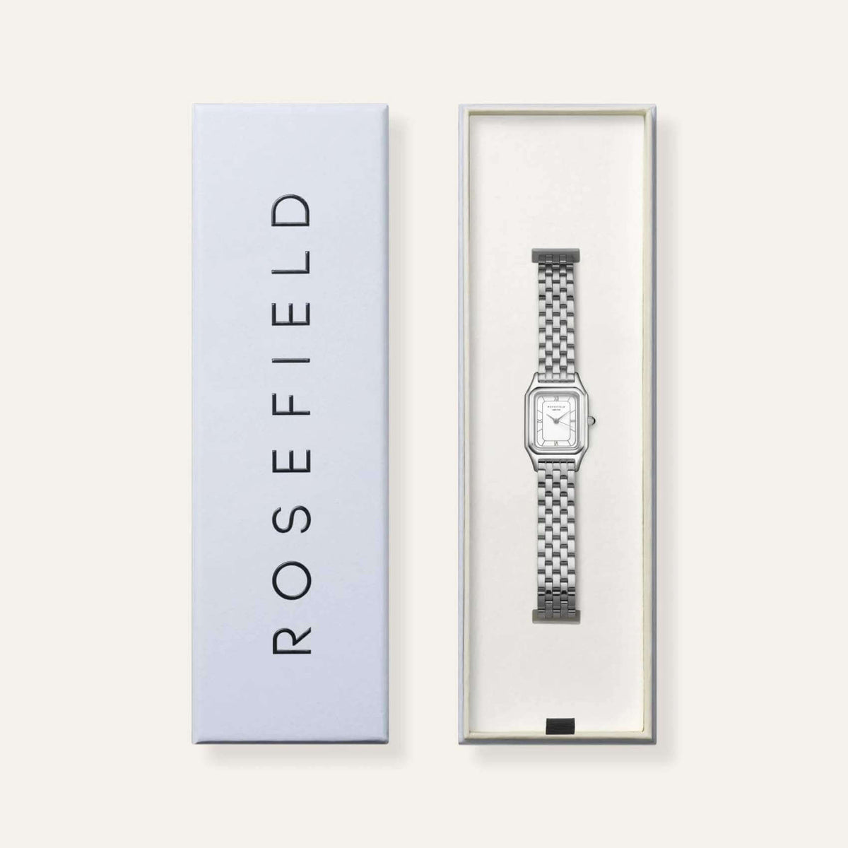 Συσκευασία από γυναικείο ρολόι Rosefield Ivy White Silver OCWSSS-OC02.