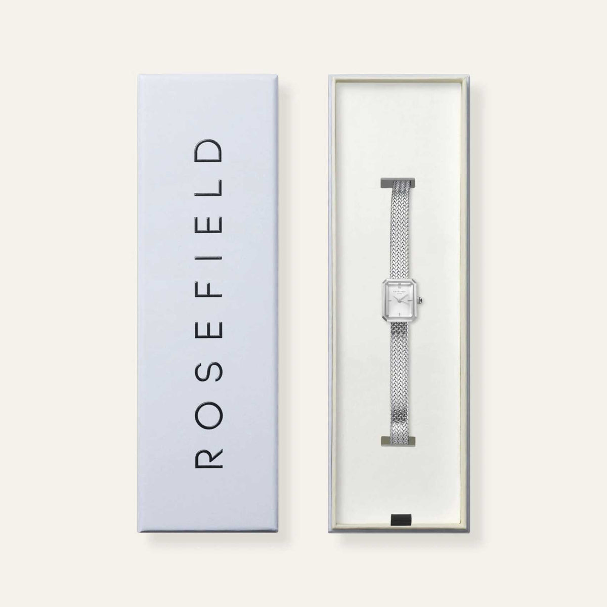 Συσκευασία από γυναικείο ρολόι Rosefield Mini Octagon Silver MWSMS-M04.