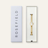 Συσκευασία από γυναικείο ρολόι Rosefield Mini Oval Gold MWGMG-M02.