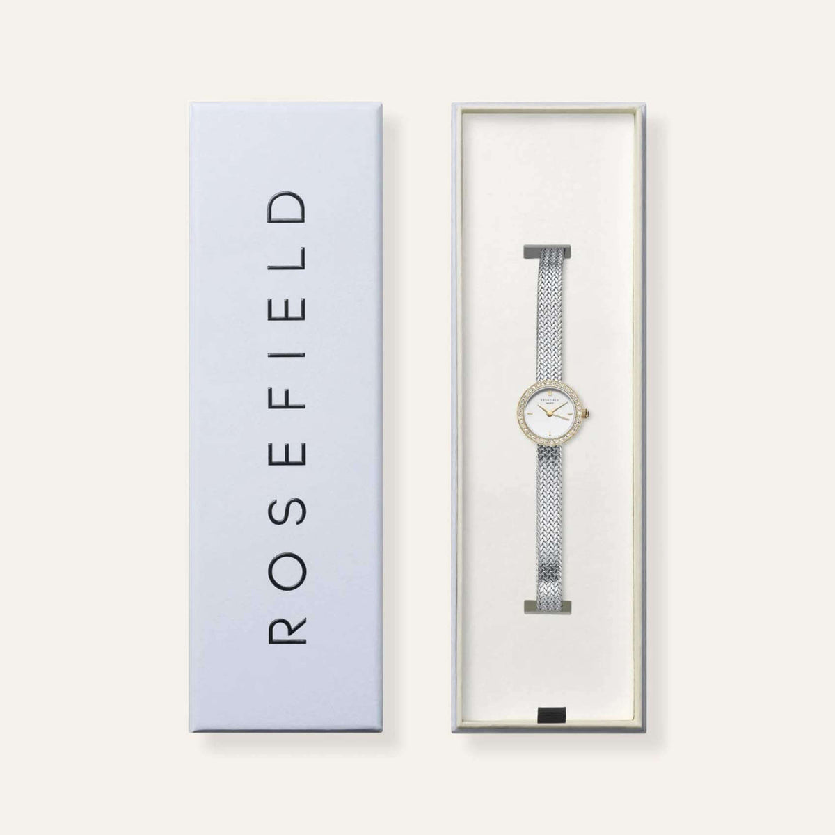 Συσκευασία από γυναικείο ρολόι Rosefield Mini Small Edit Duotone MWSMG-M06.