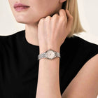 Γυναικείο Ρολόι Rosefield Muse Silver MUWSSS-MU02 με Ασημί Μπρασελέ & Λευκό Καντράν