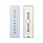 Γυναικείο Ρολόι Rosefield Muse Silver MUWSSS-MU02 με Ασημί Μπρασελέ & Λευκό Καντράν