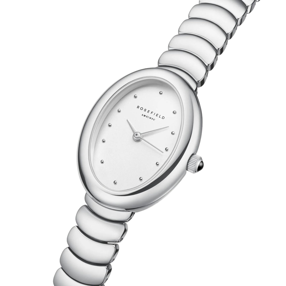 Ασημί ατσάλινο μπρασελέ ρολογιού Rosefield Ovale Silver OVWSSS-OV20