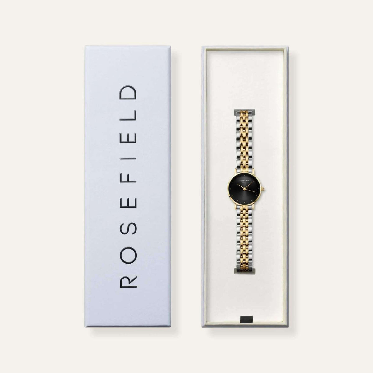 Συσκευασία από γυναικείο ρολόι Rosefield Small Edit Duotone Black SEBDSG-SE04.