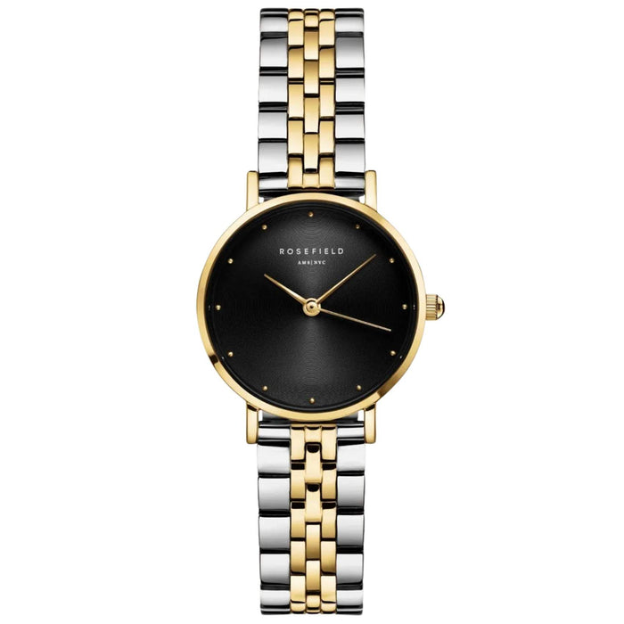Γυναικείο ρολόι Rosefield Small Edit Duotone Black SEBDSG-SE04 με δίχρωμο μπρασελέ και μαύρο καντράν.
