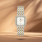 Γυναικείο Ρολόι Tommy Hilfiger Abby 1782922 Τετράγωνο Με Ασημί-Χρυσό Μπρασελέ & Ασημί Καντράν