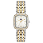 Γυναικείο Ρολόι Tommy Hilfiger Abby 1782922 Τετράγωνο Με Ασημί-Χρυσό Μπρασελέ & Ασημί Καντράν