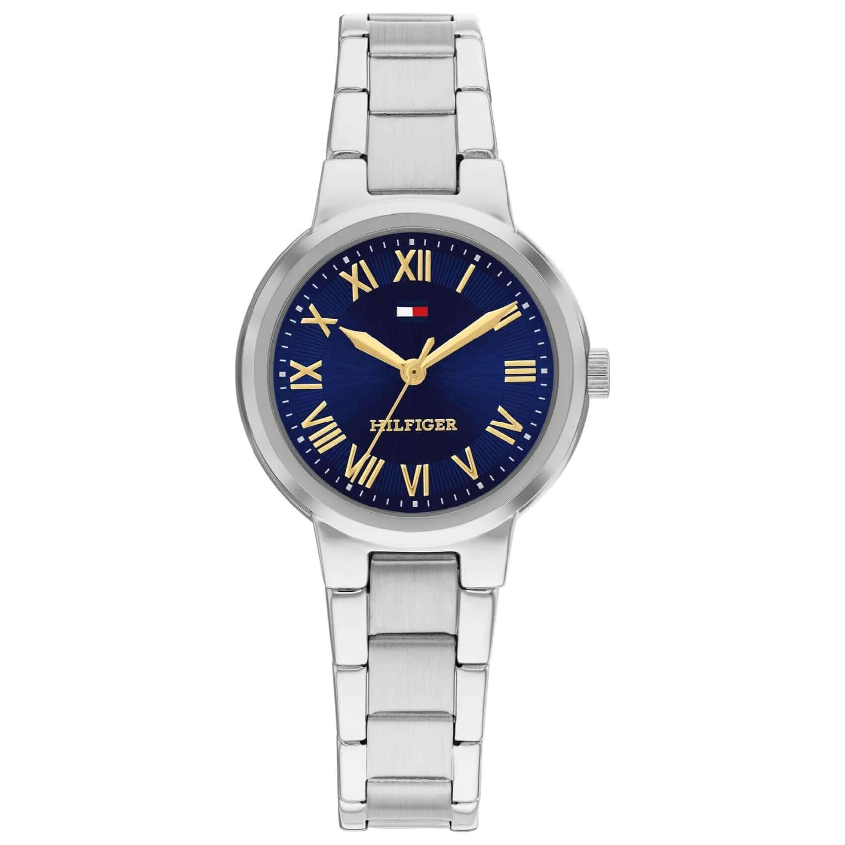 Γυναικείο ρολόι Tommy Hilfiger Becca 1782902 με ασημί μπρασελέ και μπλε καντράν 28mm.
