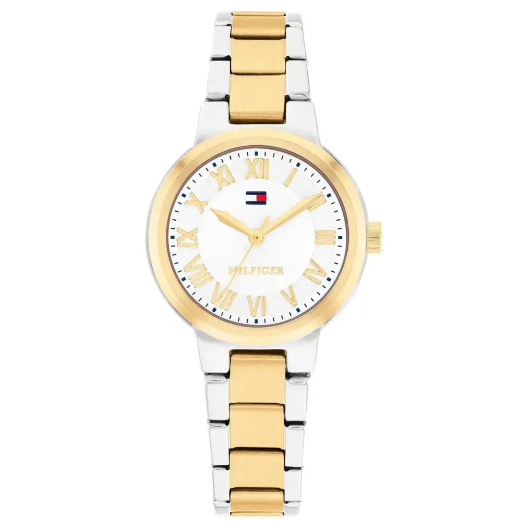 Γυναικείο ρολόι Tommy Hilfiger Becca 1782903 με δίχρωμο ασημί χρυσό μπρασελέ και ασημί καντράν