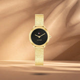 Γυναικείο ρολόι Tommy Hilfiger Demi 1782813 με μαύρο καντράν 26mm και μπρασελέ σε χρυσό χρώμα.