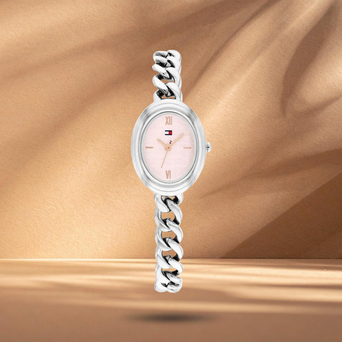 Γυναικείο ρολόι Tommy Hilfiger Demi 1782876 με ασημί μπρασελέ, ροζ καντράν 19.7mm