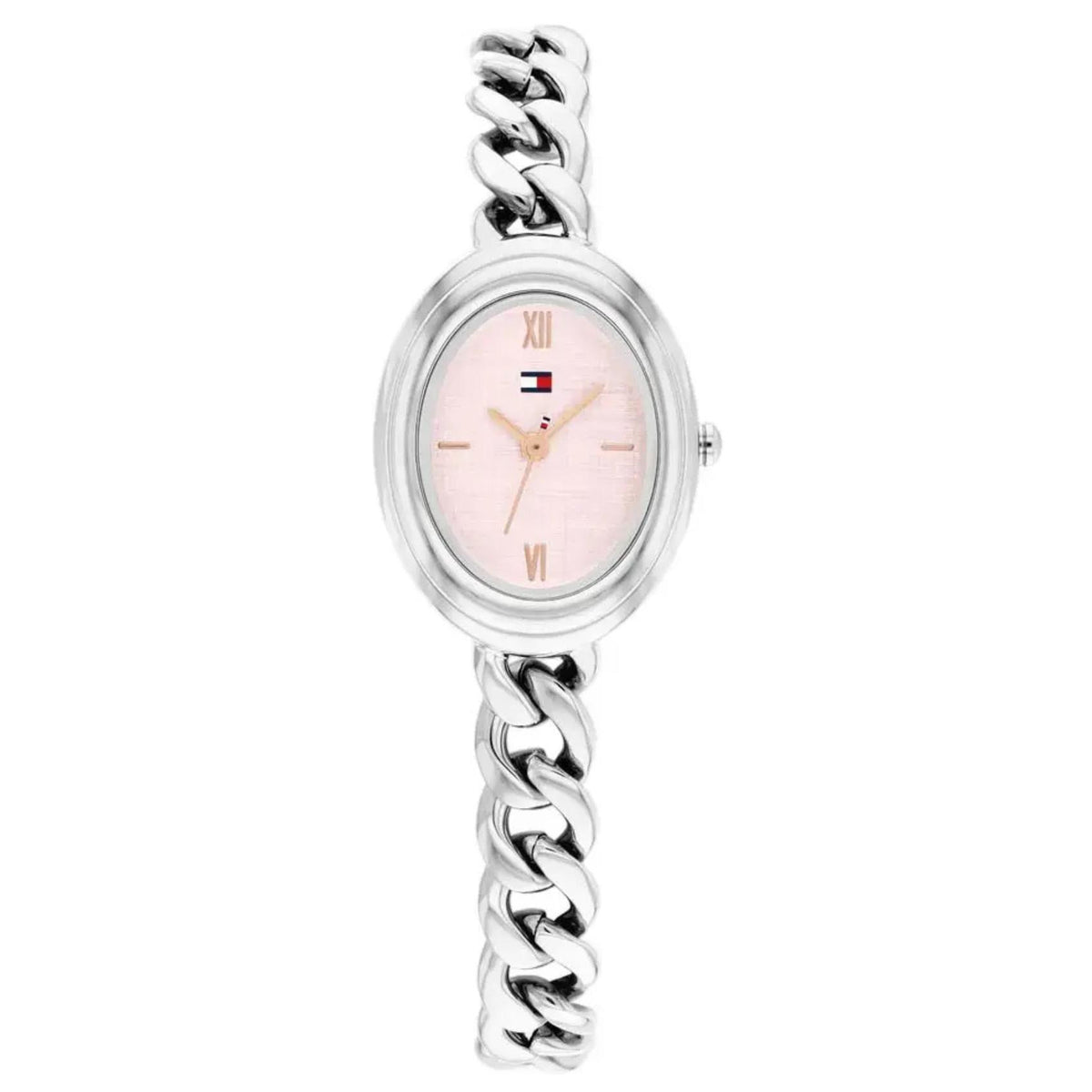 Γυναικείο ρολόι Tommy Hilfiger Demi 1782876 με ασημί μπρασελέ και ροζ καντράν