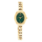 Γυναικείο Ρολόι Tommy Hilfiger Demi 1782877 Με Χρυσό Μπρασελέ & Πράσινο Καντράν