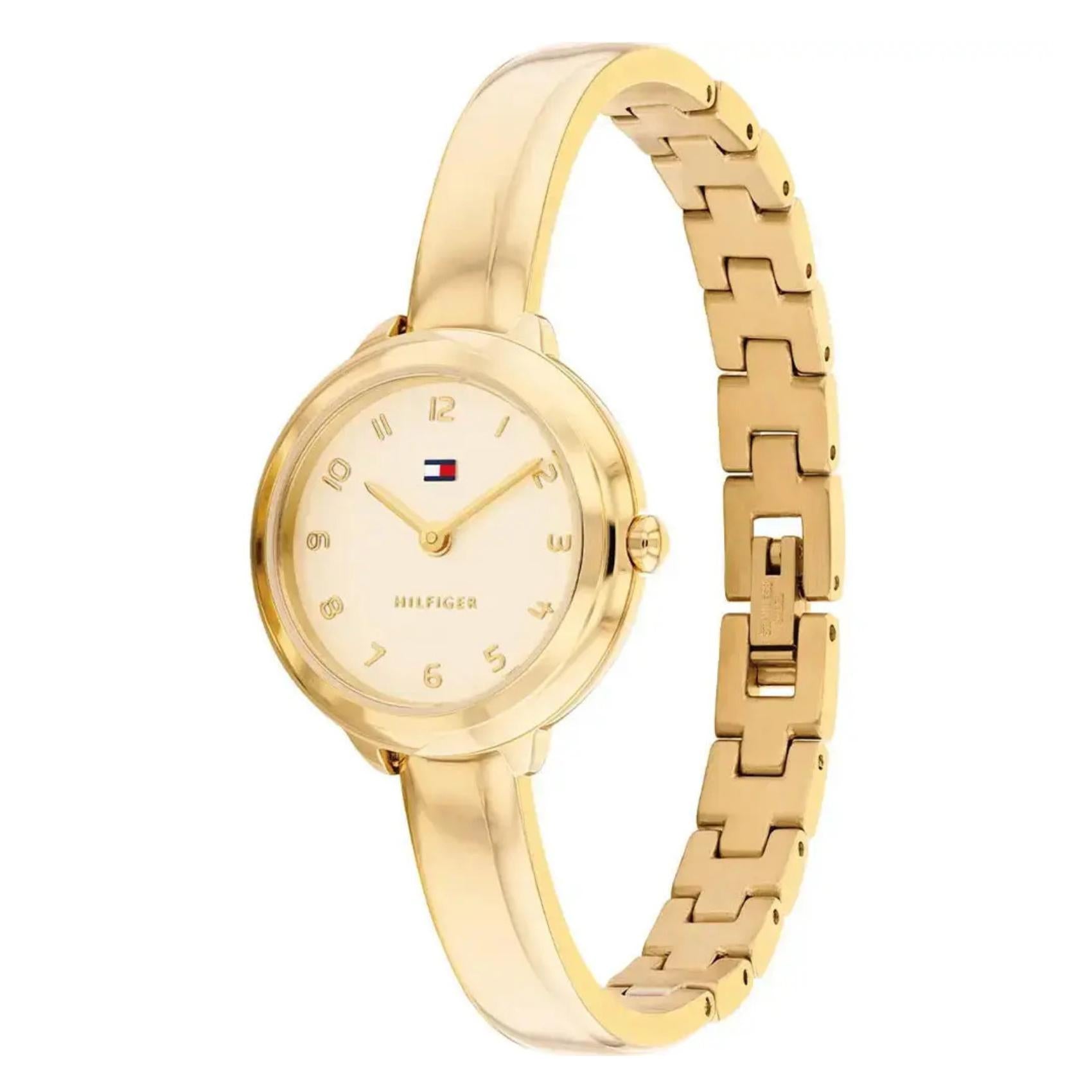 Χρυσό καντράν ρολογιού Tommy Hilfiger Demi Bangle 1782895 διαμέτρου 26mm
