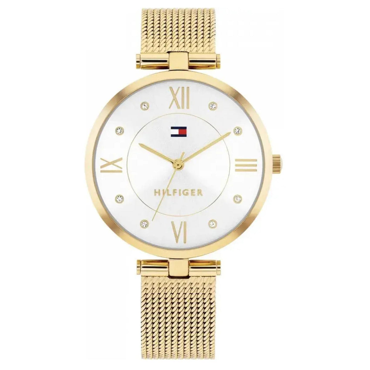 Γυναικείο ρολόι Tommy Hilfiger Ella 1782805 με χρυσό μπρασελέ και λευκό καντράν
